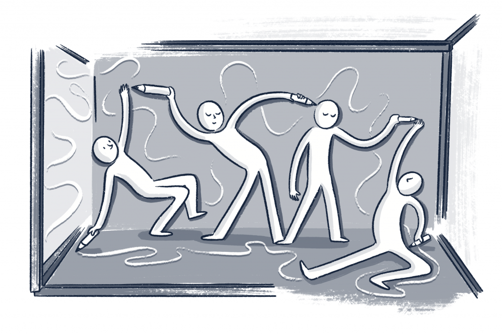 Schulprojekt »Der Schaukasten – Zeichnen, Performance und Installation«